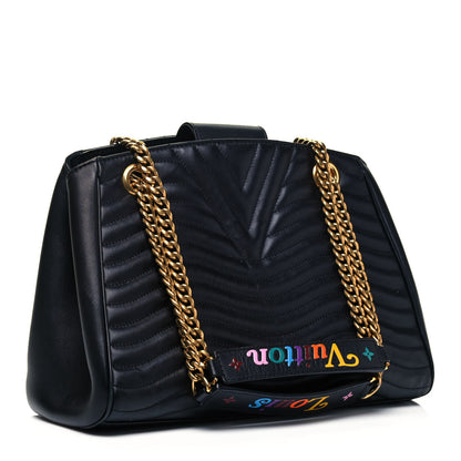 Louis Vuitton Calfskin New Wave Chain Tote Black 4 of 10