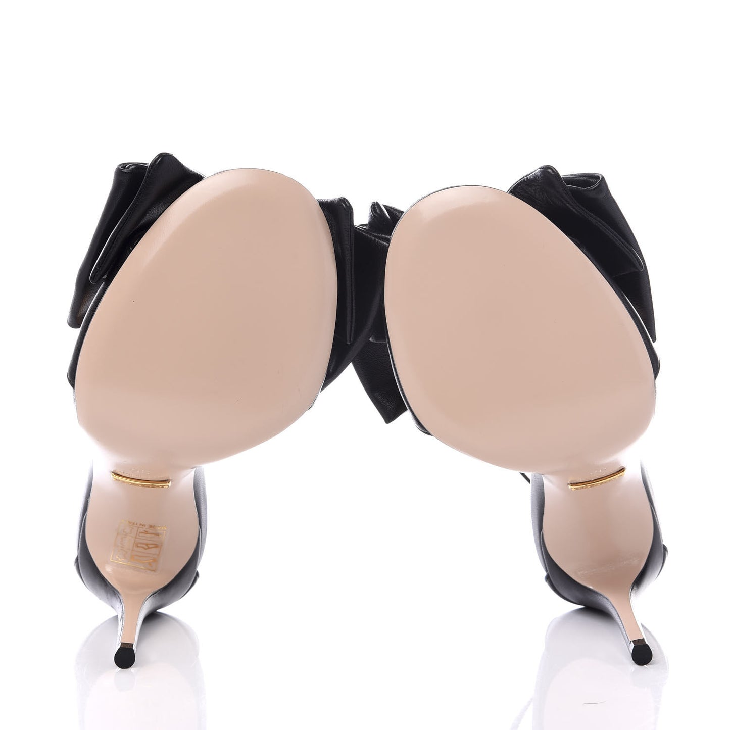 Nappa Ilse Pleated Bow Sandals 35 Black