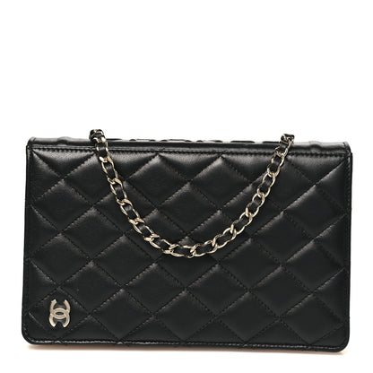 Chanel Lambskin Quilted Book Wallet On Chain WOC Black 1 of 11