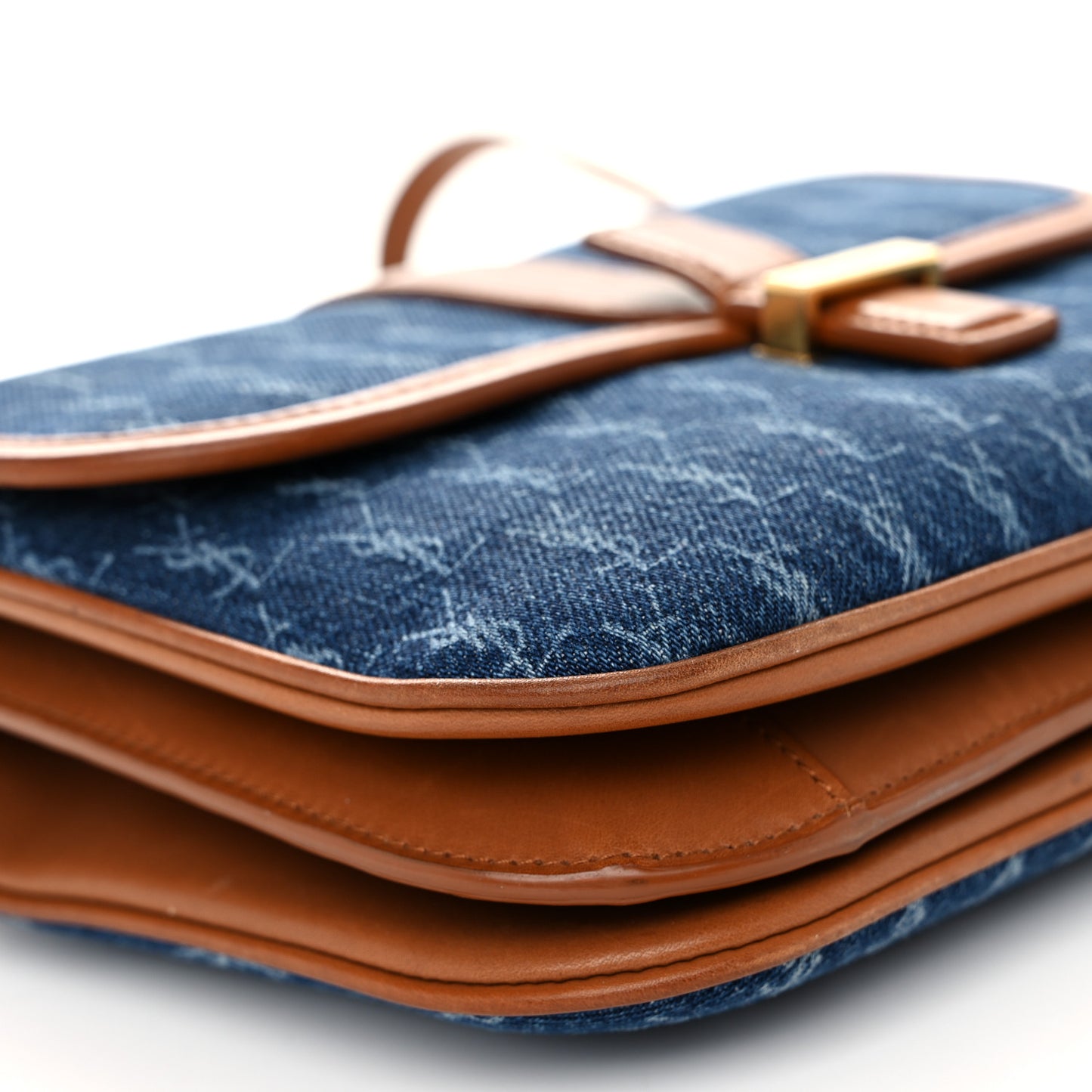 Suede All-Over Monogram Small Le Monogramme Satchel Denim