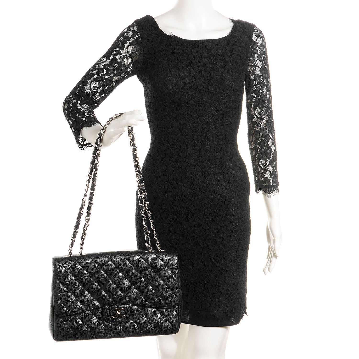 Chanel Caviar Jumbo Single Flap Black 2 of 8