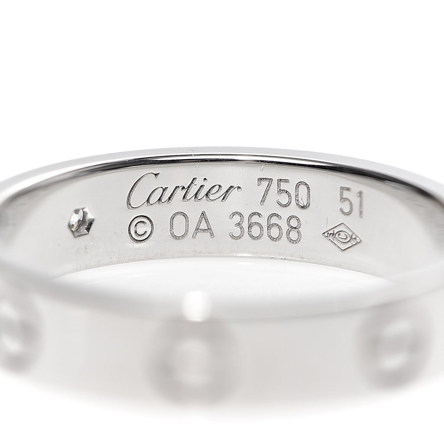 18K White Gold Diamond 4mm LOVE Wedding Band Ring 51 5.75