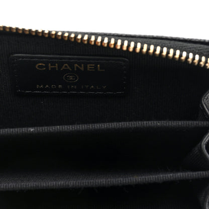 Chanel Caviar Quilted Boy Zip Around Coin Purse Wallet Black 6 of 8