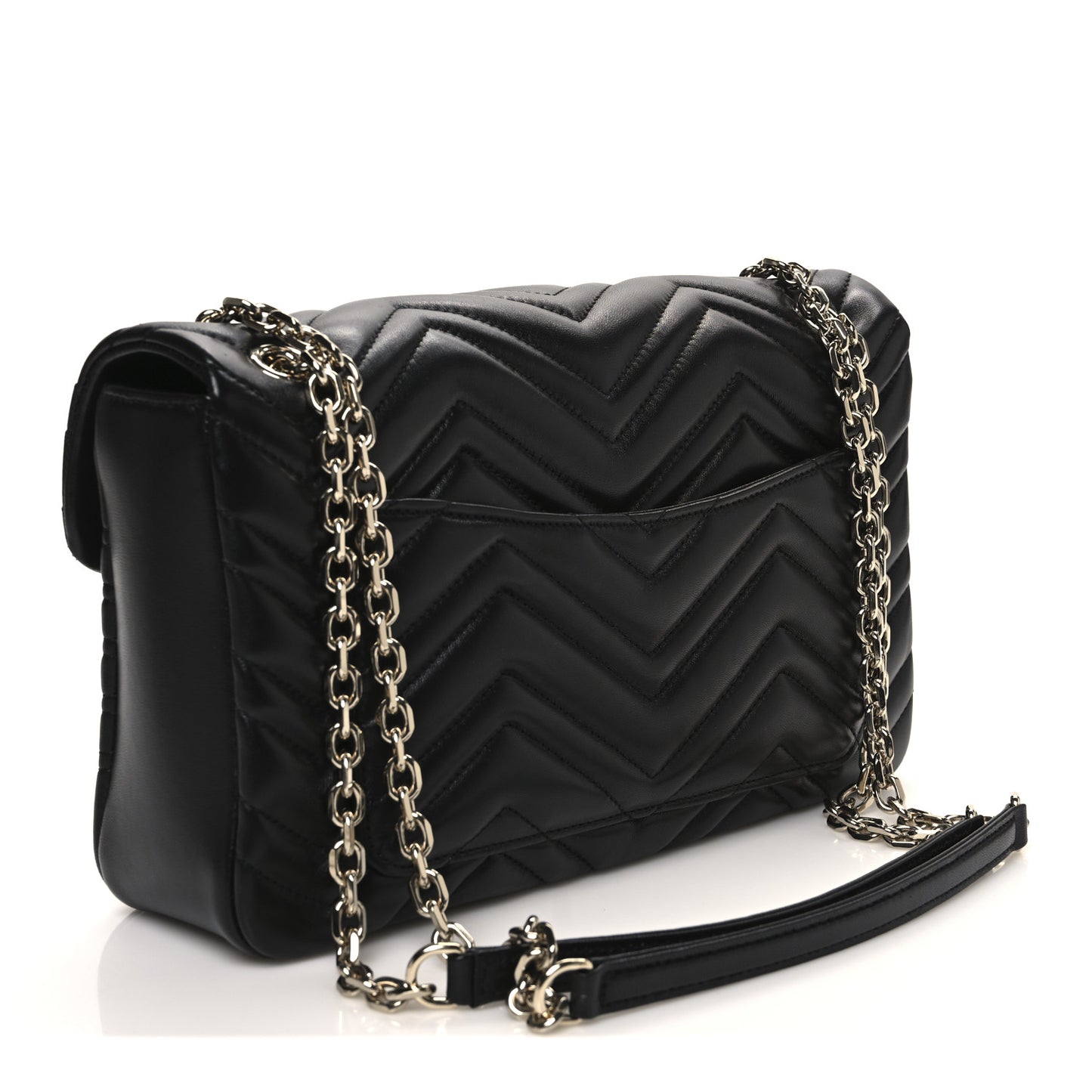 Lambskin Matelasse Large GG Marmont Shoulder Bag Black