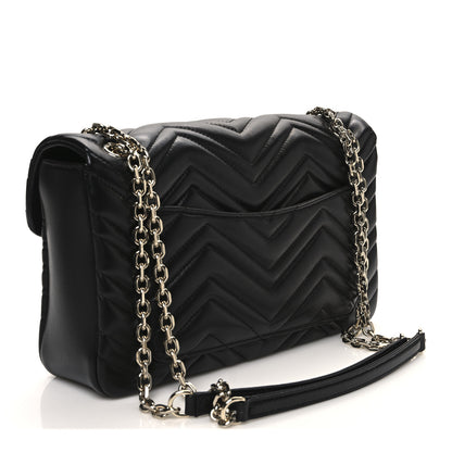 Gucci Lambskin Matelasse Large GG Marmont Shoulder Bag Black 3 of 11