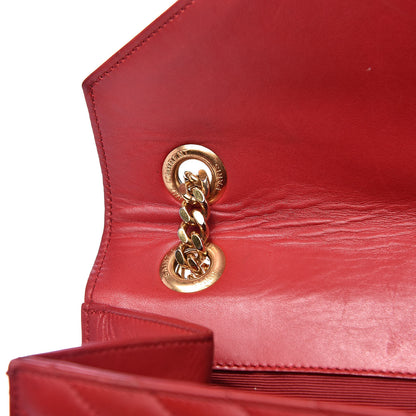 Saint Laurent Lambskin Matelasse Chevron Large Monogram Satchel Red 18 of 20
