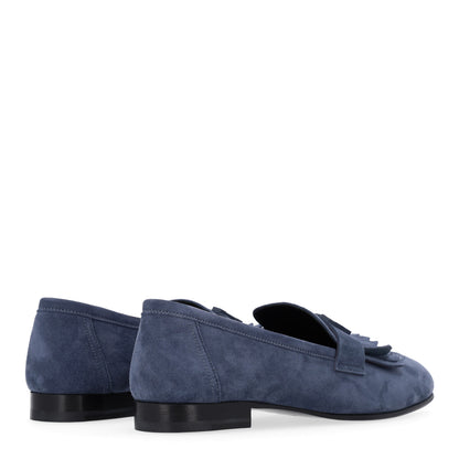 Hermes Suede Goatskin Womens Royal Loafers 39 Bleu Celeste 5 of 11