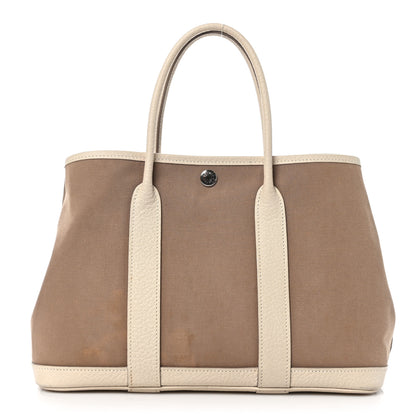 Hermes Toile Negonda Garden Party 30 TPM Tote Craie Etoupe 1 of 10