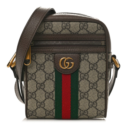 Gucci GG Supreme Monogram Web Mini Ophidia Messenger Brown 1 of 9