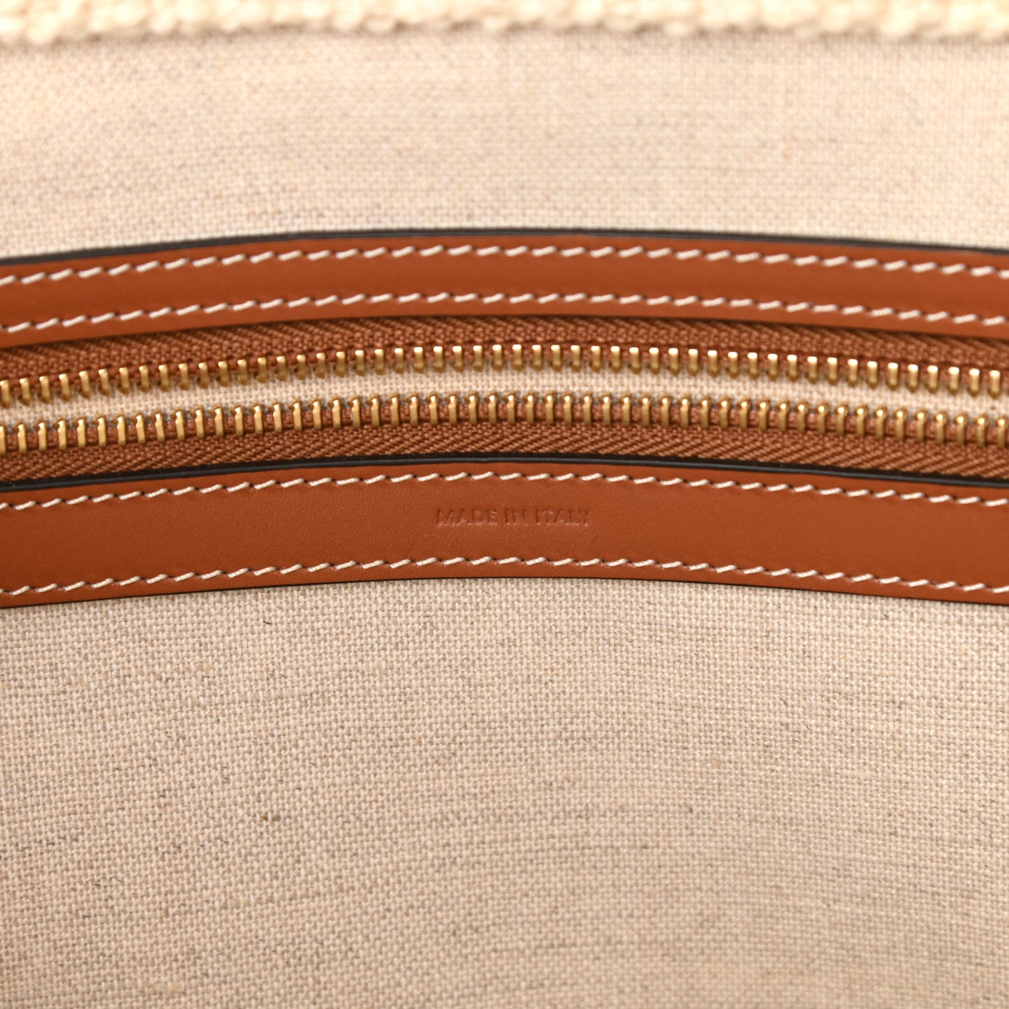 Plein Soleil Textile Calfskin Horizontal Cabas Beige Yellow