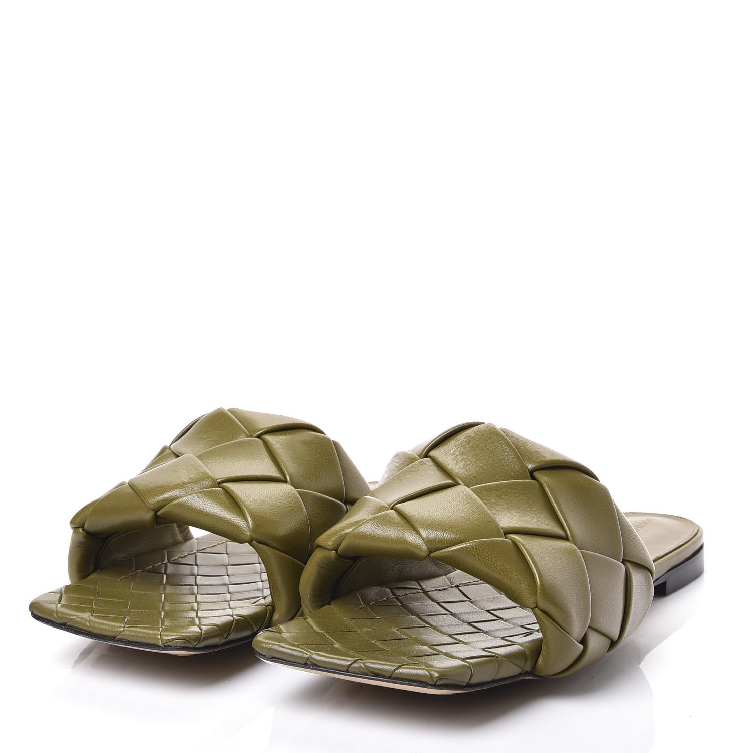 Bottega Veneta Nappa Maxi Intrecciato Lido Flat Sandals 41 Mud 2 of 10