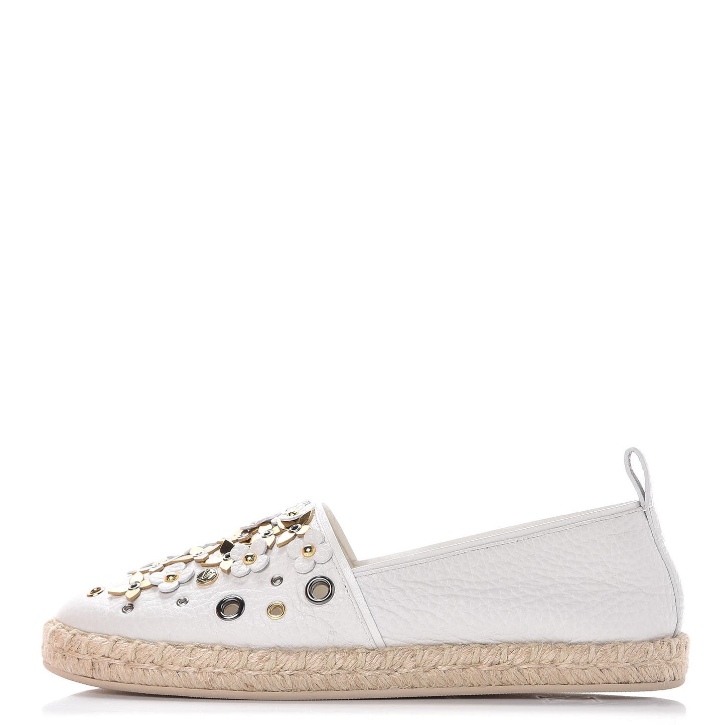 Calfskin Tropical Bloom Espadrille Flat 36 White