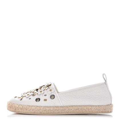 Louis Vuitton Calfskin Tropical Bloom Espadrille Flat 36 White 1 of 9