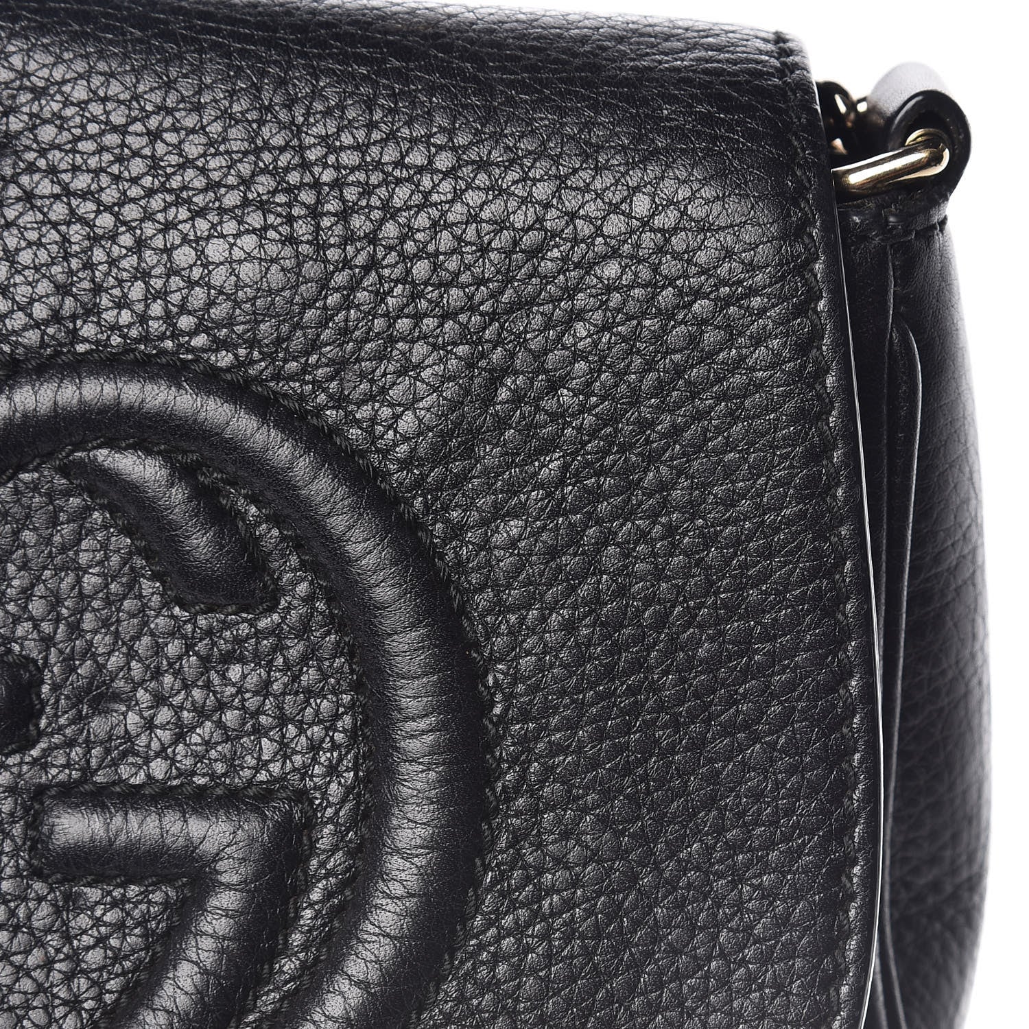 Gucci Pebbled Calfskin Small Soho Flap Crossbody Black 11 of 13