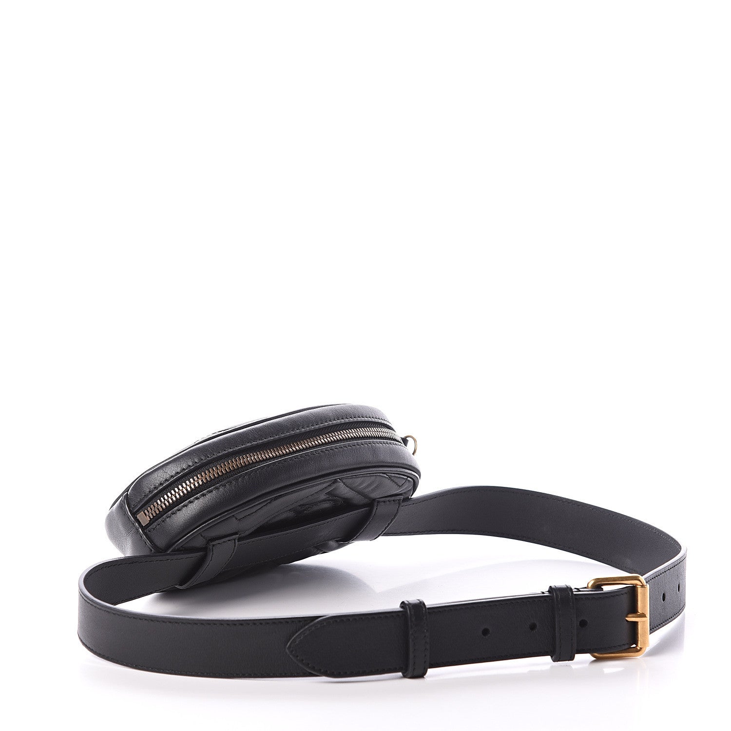 Gucci Calfskin Matelasse GG Marmont Belt Bag 85 34 Black 2 of 8