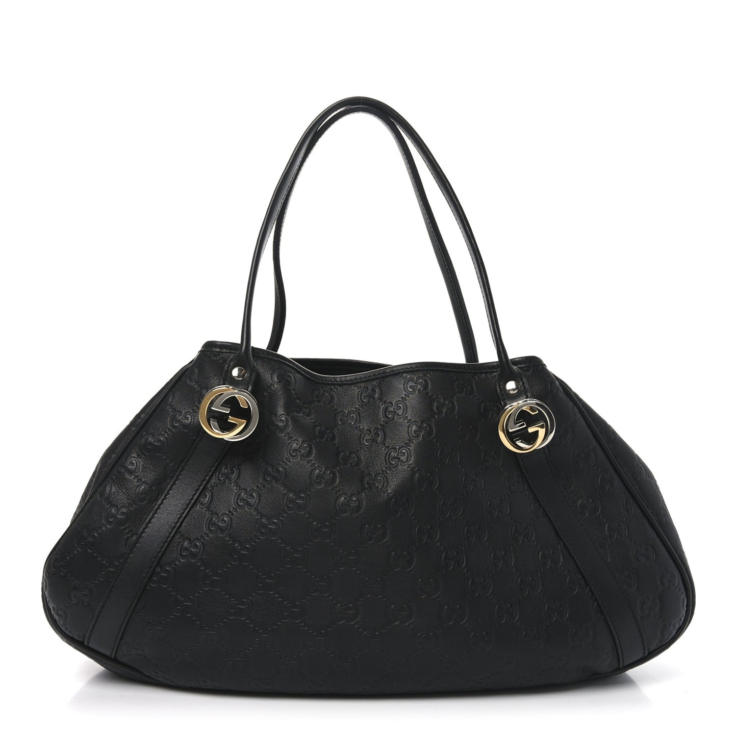 Guccissima Medium GG Twins Shoulder Bag Black