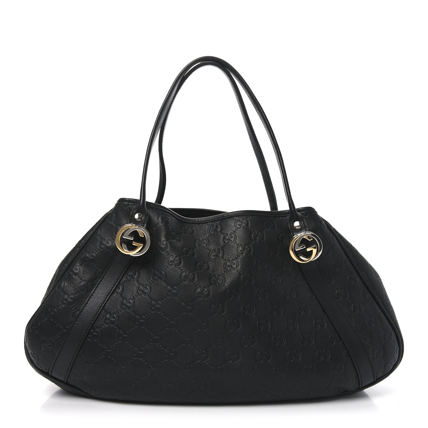 Gucci Guccissima Medium GG Twins Shoulder Bag Black 1 of 9