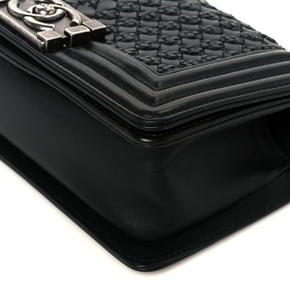 Chanel Lambskin Braided Woven Small Boy Flap Black 10 of 11