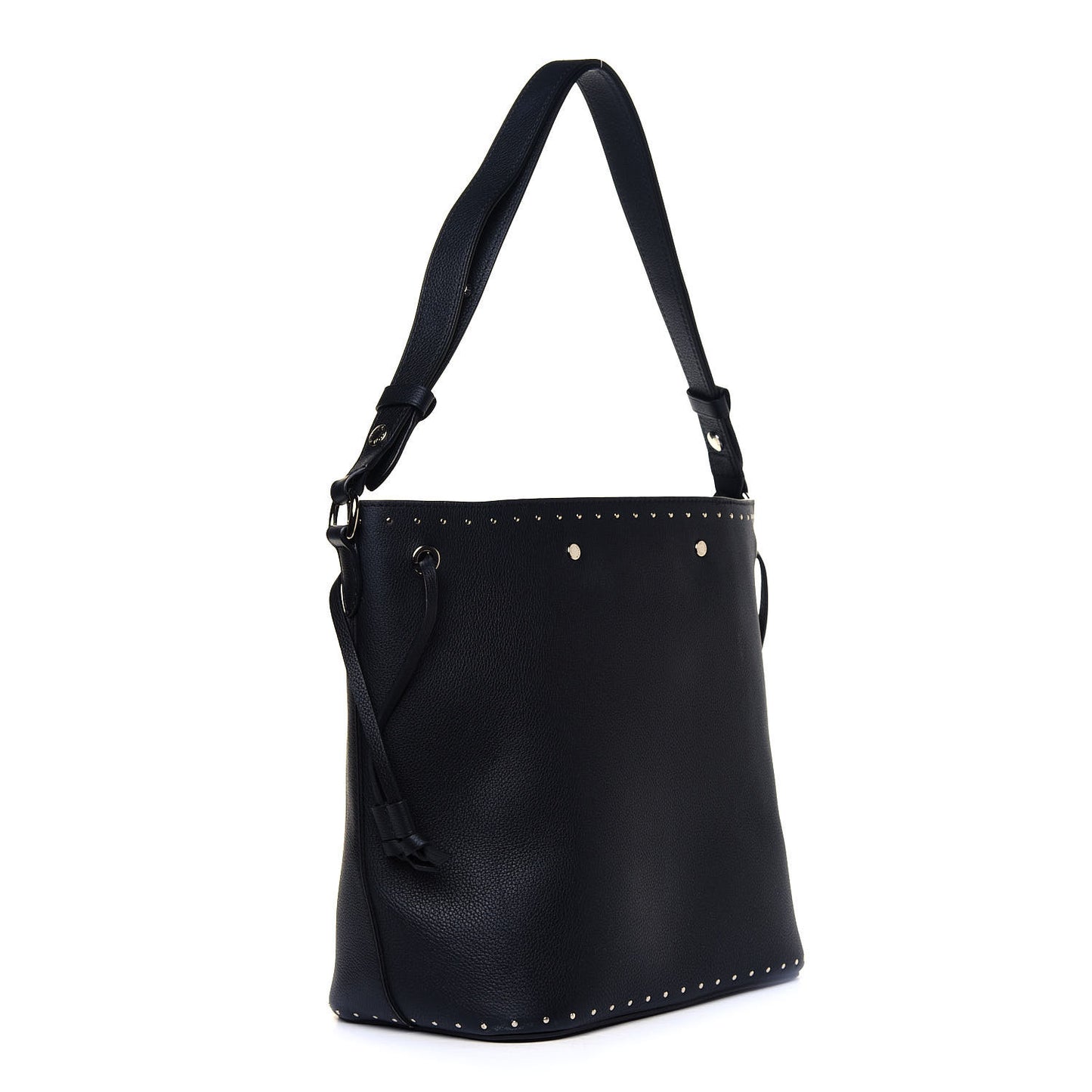 Soft Calfskin Lockme Studs Bucket Black