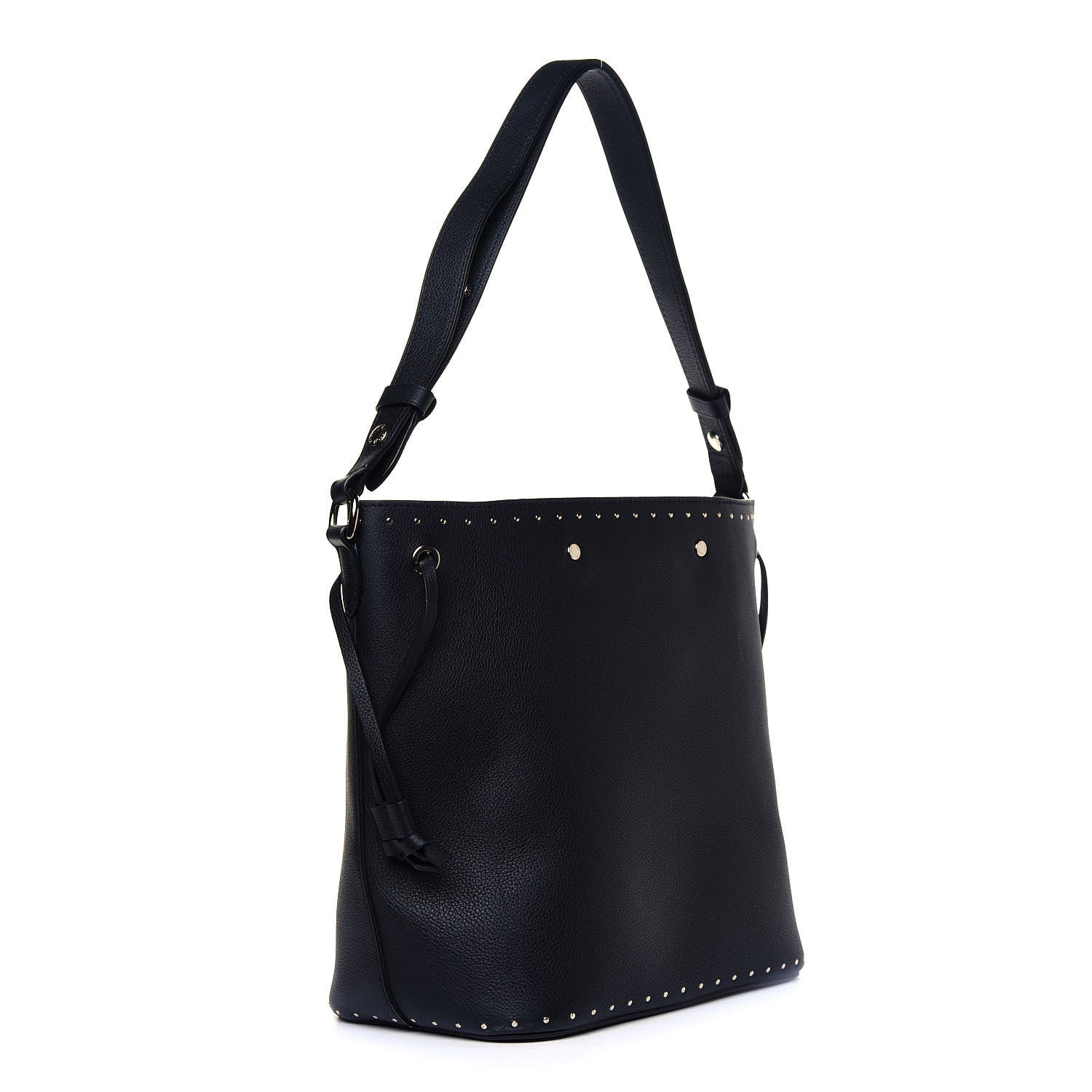 Louis Vuitton Soft Calfskin Lockme Studs Bucket Black 3 of 16