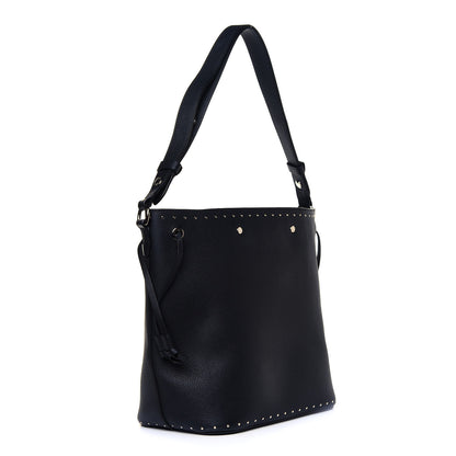 Louis Vuitton Soft Calfskin Lockme Studs Bucket Black 3 of 16