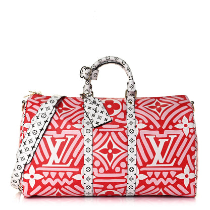 Louis Vuitton Monogram Giant Crafty Keepall Bandouliere 45 Rouge Rose Creme 1 of 14