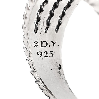 David Yurman Sterling Silver Diamond 16mm Wheaton Ring 62 10 5 of 6