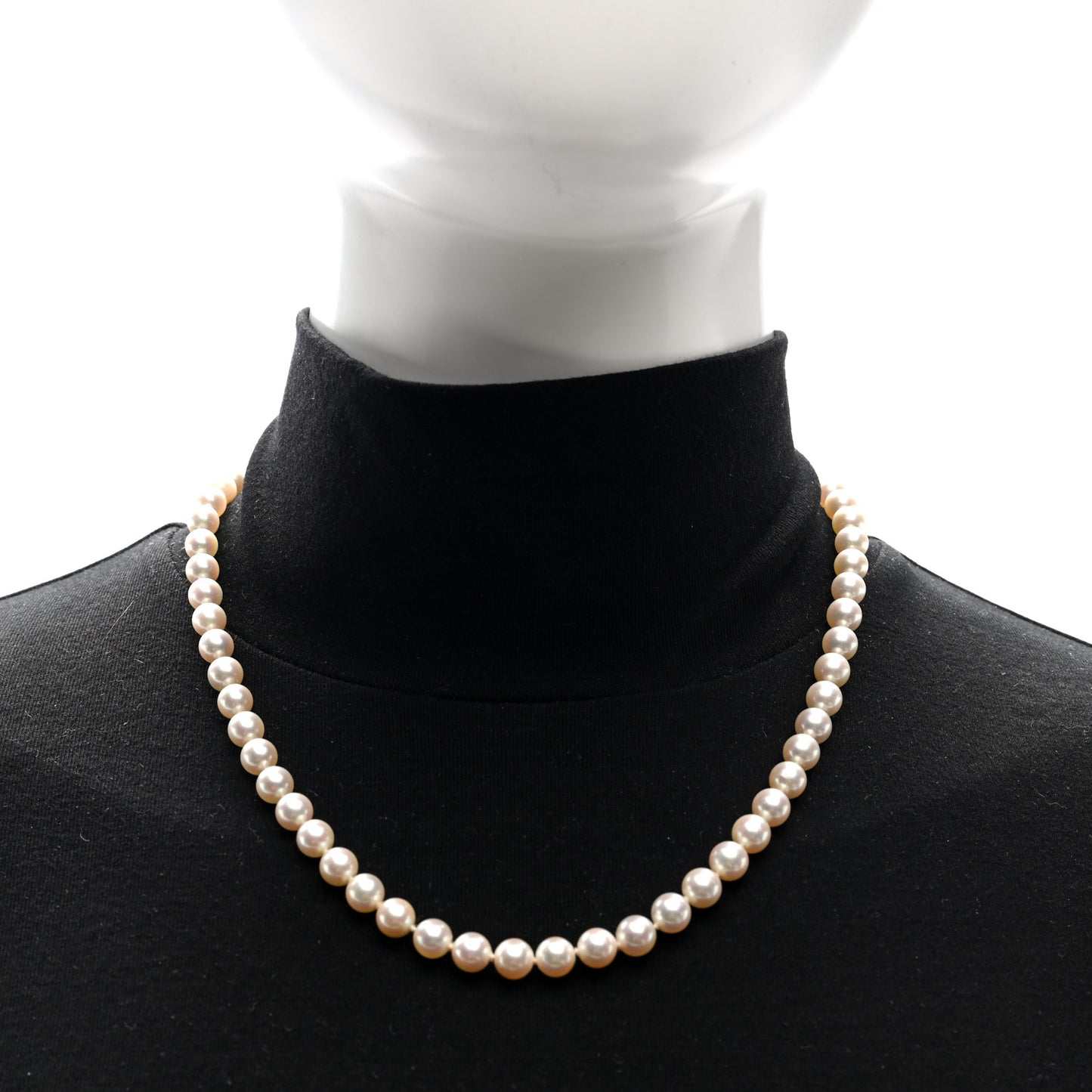 18K Yellow Gold Akoya Cultured Pearl 6.5-7mm Strand Necklace
