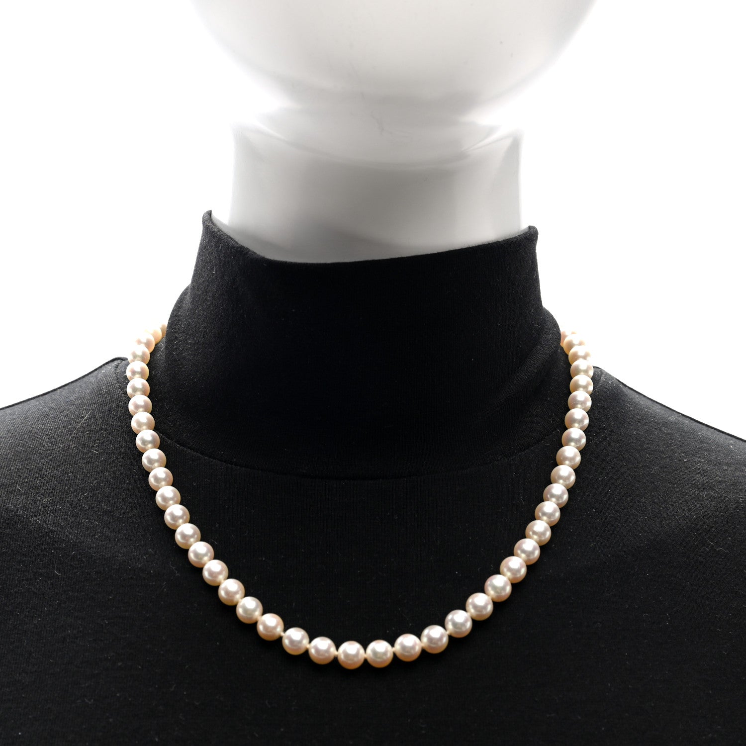 Mikimoto 18K Yellow Gold Akoya Cultured Pearl 6.5-7mm Strand Necklace 2 of 4