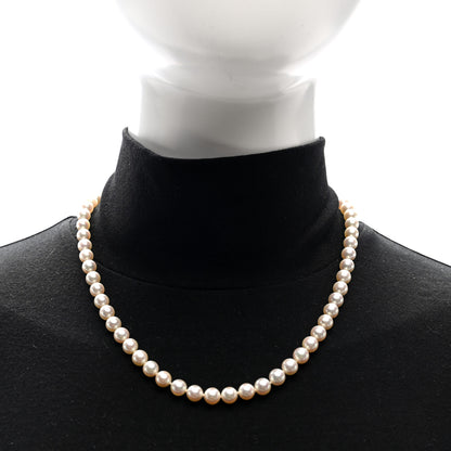 Mikimoto 18K Yellow Gold Akoya Cultured Pearl 6.5-7mm Strand Necklace 2 of 4