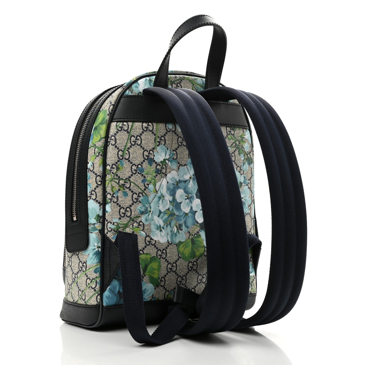 GG Supreme Monogram Blooms Small Day Backpack Blue