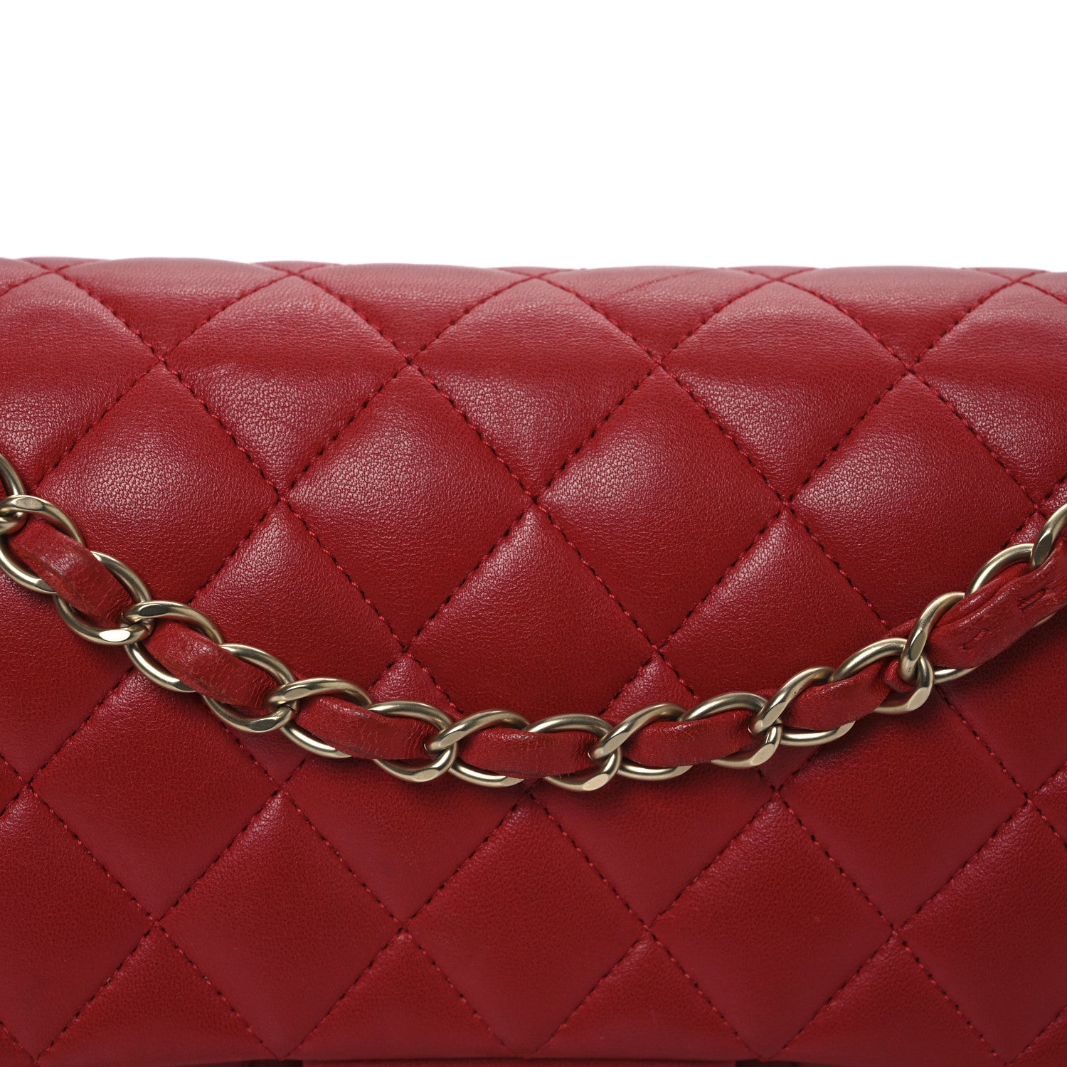 Chanel Lambskin Quilted Medium Double Flap Red 14 of 37