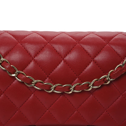 Chanel Lambskin Quilted Medium Double Flap Red 14 of 37