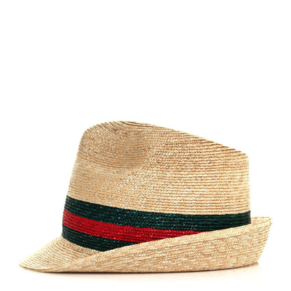 Gucci Abaca Straw Web Fedora Hat M 3 of 7