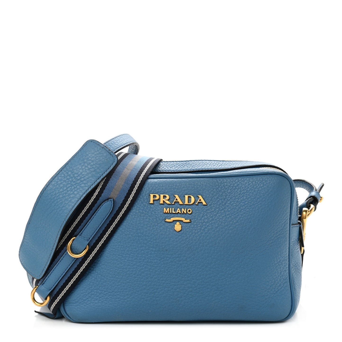 Vitello Daino Medium Double Zip Shoulder Bag Mare