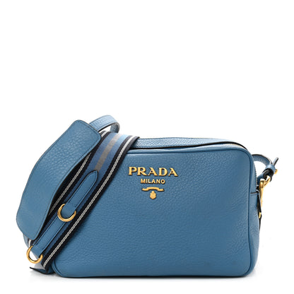 Prada Vitello Daino Medium Double Zip Shoulder Bag Mare 1 of 12