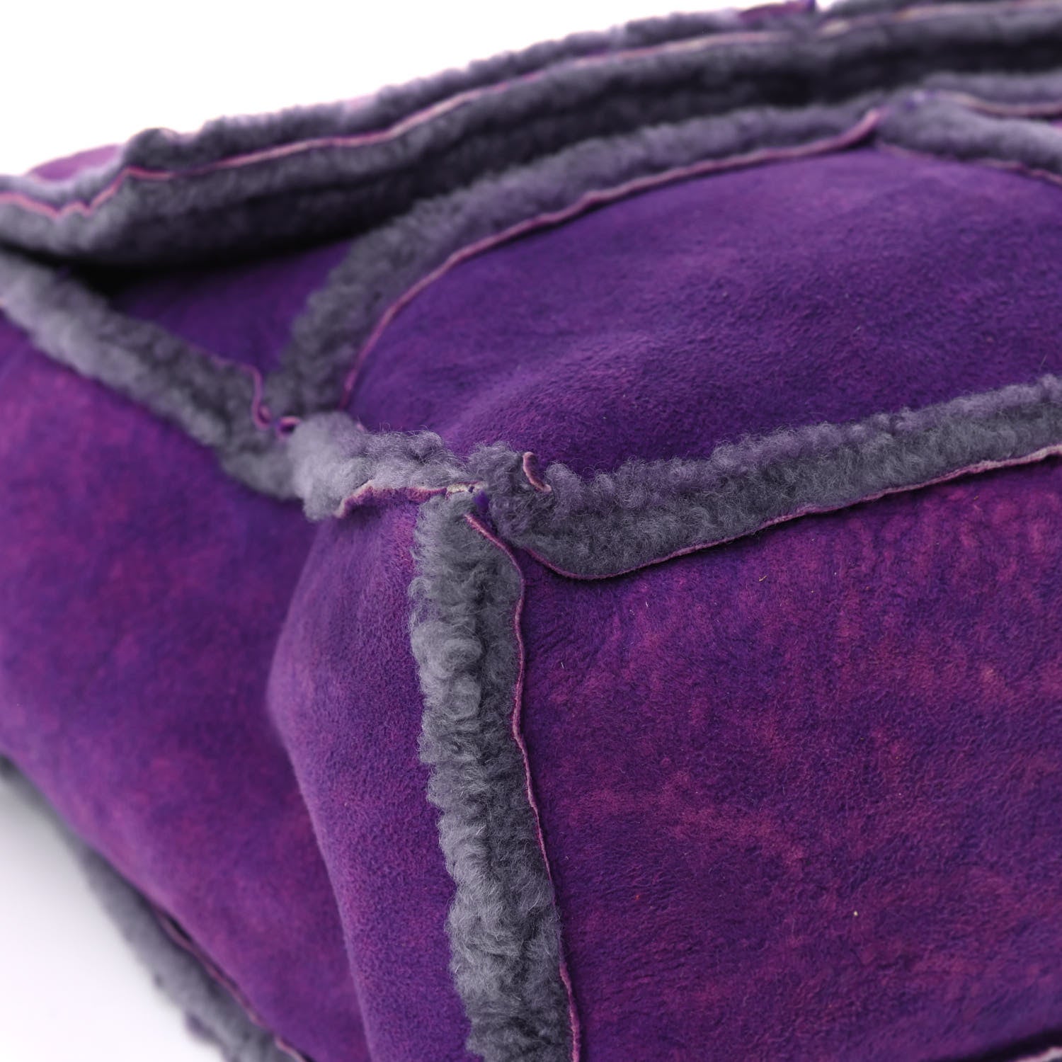 Chanel Shearling Patchwork Mademoiselle Messenger Purple 5 of 11
