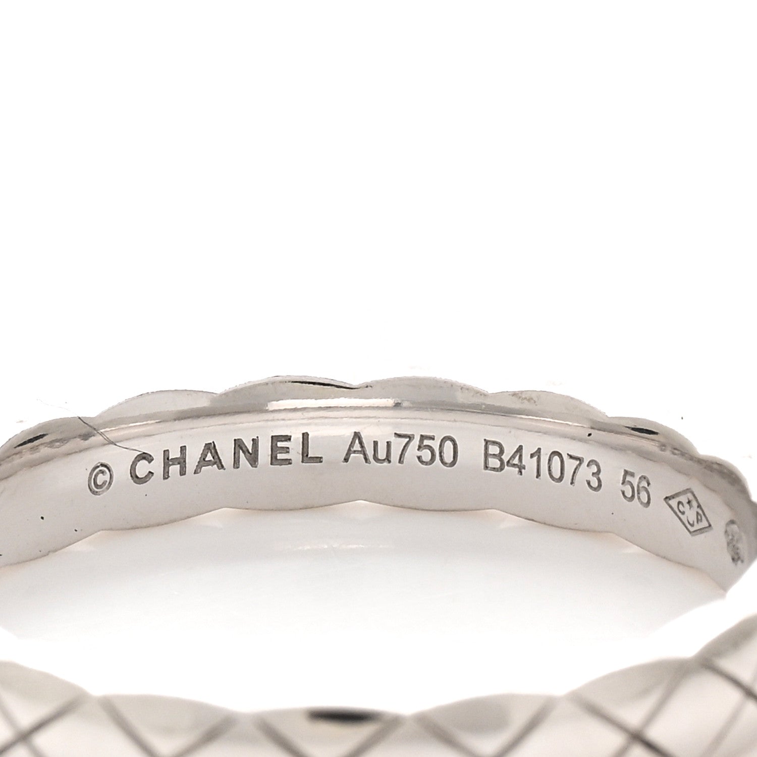 Chanel 18K White Gold Mini Coco Crush Ring 56 7.5 4 of 5