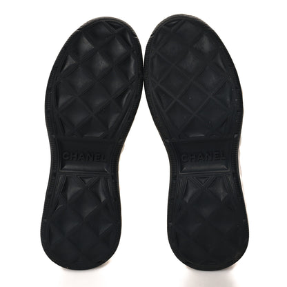 Chanel Velvet Calfskin Mixed Fibers CC Sneakers 37.5 Ivory Black 6 of 12