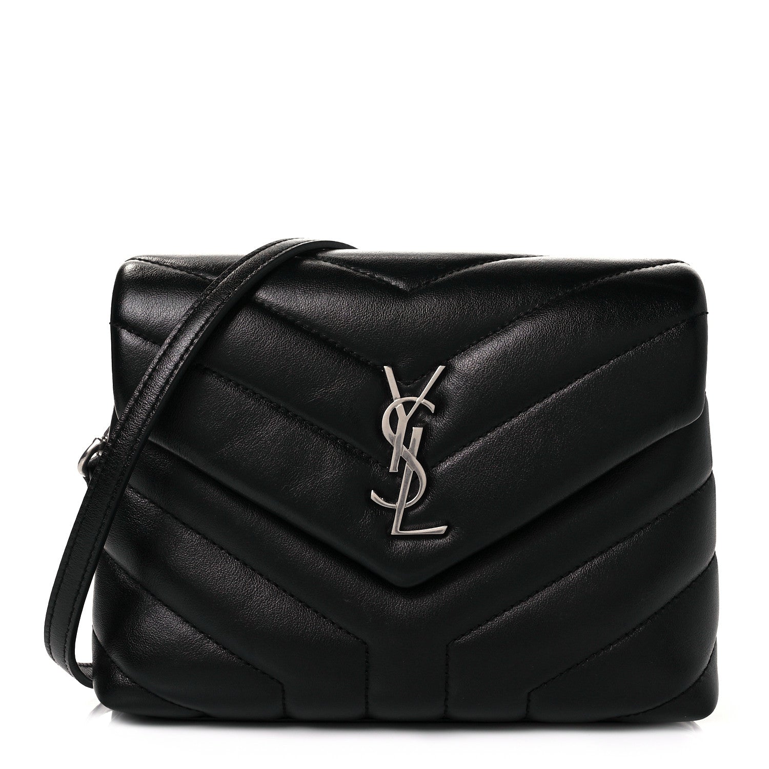 Saint Laurent Calfskin Y Quilted Monogram Toy Loulou Crossbody Bag Black 1 of 9