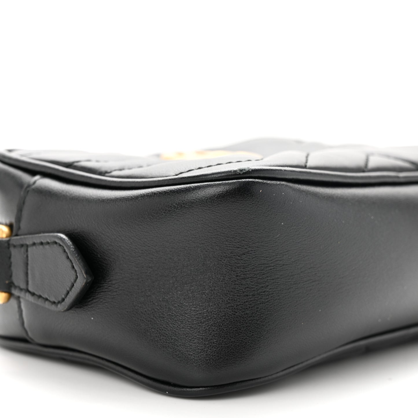 Calfskin Matelasse Mini GG Marmont Chain Shoulder Bag Black