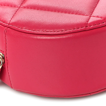Chanel Goatskin Quilted Chanel 19 Round Clutch With Chain Dark Pink 9 of 11