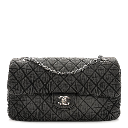 Chanel Denim Quilted Denimpression Flap Grey Black 1 of 11