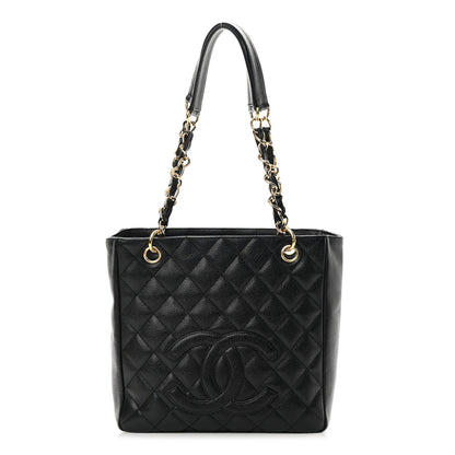 Chanel Caviar Quilted Petit Shopping Tote PST Black 1 of 14