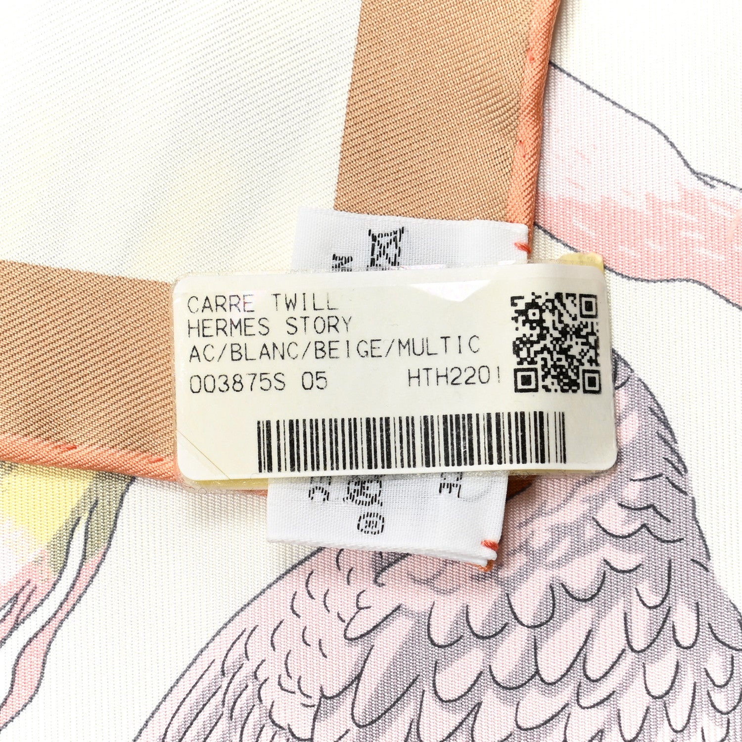 Hermes Silk Hermes Story Scarf 90 White Beige Multicolor 3 of 5