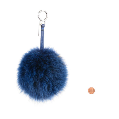 Fendi Fox Fur Shiny Nappa Bi-Color K ABCharm Bag Charm Blue Curry 2 of 4