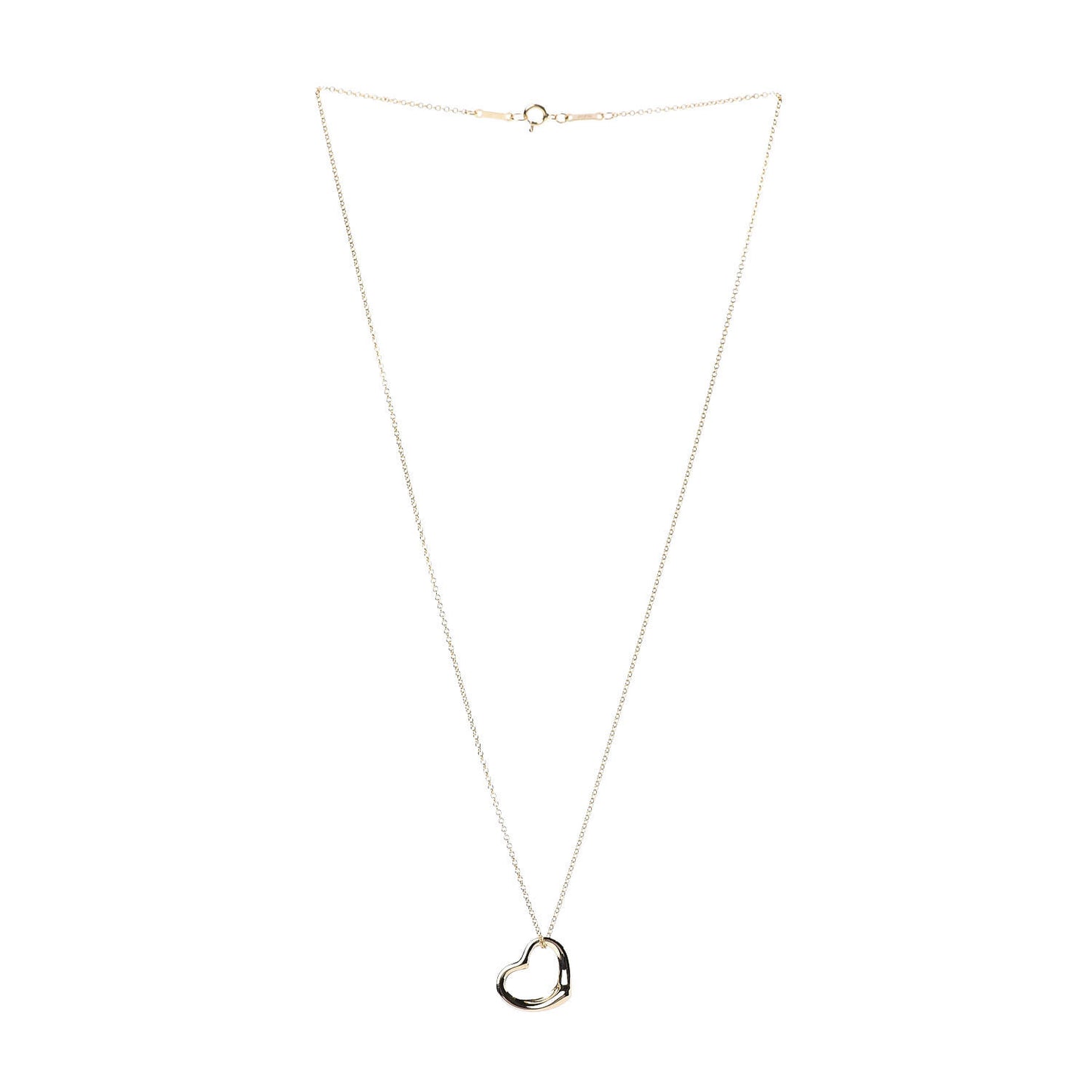 18K Yellow Gold 11mm Elsa Peretti Open Heart Pendant Necklace