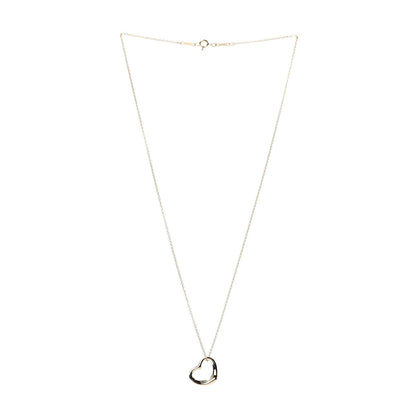 Tiffany 18K Yellow Gold 11mm Elsa Peretti Open Heart Pendant Necklace 3 of 7