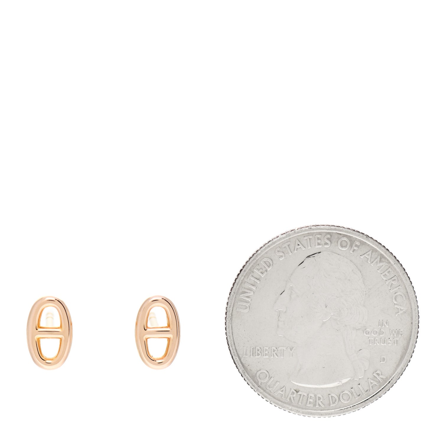 Hermes 18K Rose Gold TPM Farandole Stud Earrings 2 of 6