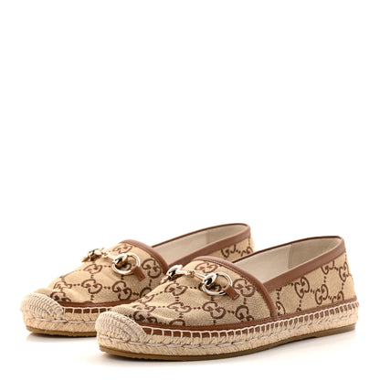 Gucci GG Supreme Monogram Horsebit Espadrilles 36 Camel Ebony Sundial 4 of 10